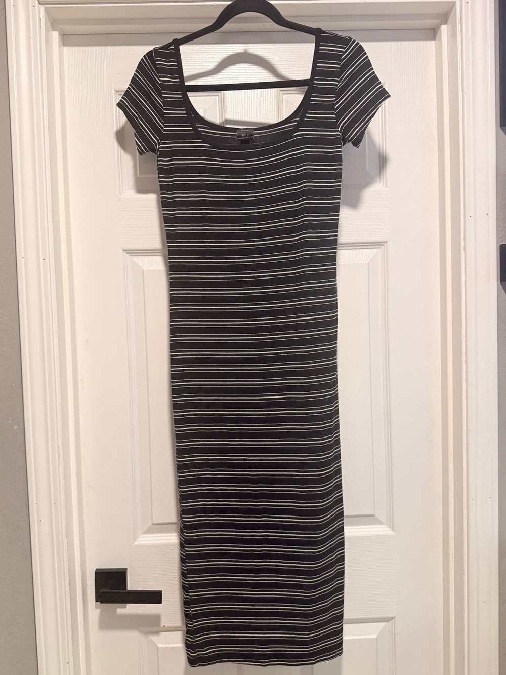 Billabong Black & White Striped Scoop Midi Dress